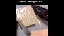 a video of a person cleaning a remote control with the words " iterator cleaning tutorial " at the top