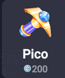 a picture of a colorful object with the word pico on it