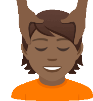 a cartoon illustration of a person getting a head massage