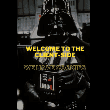 a darth vader poster that says welcome to the client side