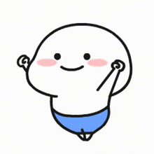 a cartoon character wearing ear buds and a blue shirt .