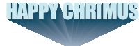 a logo for happy chrimus with rays coming out of the top