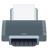 an illustration of a joypixels printer with paper coming out