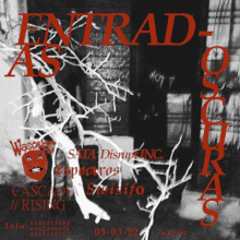 a poster for entrad-as-ocuras shows a tree branch with a face on it