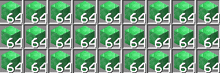 a grid of green blocks with the numbers 64 64 64 64 64 64 64 64 64 64 64 64 64 64 64 64 64 64 64 64 64 64