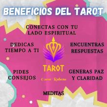 a poster that says beneficios del tarot on the top