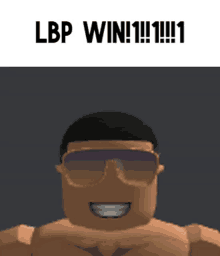 a picture of a man wearing sunglasses and the words lbp win !!!