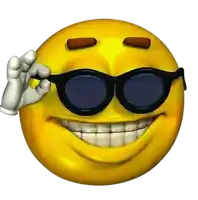 a smiley face wearing sunglasses is smiling and giving the ok sign
