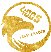 a gold logo that says 4005 team leader with an eagle on it