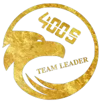 a gold logo that says 4005 team leader with an eagle on it