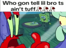 spongebob and squidward from spongebob squarepants are talking to each other in a cartoon .
