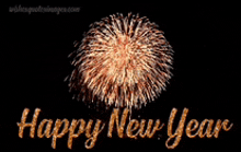 a happy new year greeting card with fireworks displayed in the background