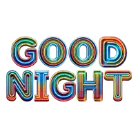 a colorful neon sign that says good night