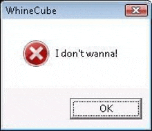 a computer screen with a warning message that says `` i don 't wanna '' .