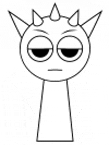 a black and white drawing of a cartoon character with a crown on its head .