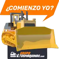 a bulldozer with a speech bubble that says comenzo yo