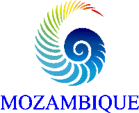 a mozambique logo with a colorful spiral in the center