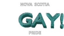 the word nova scotia is written in red letters