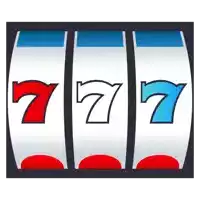 a slot machine with three reels and the numbers 777