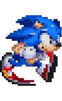 a pixel art drawing of sonic the hedgehog