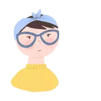 a cartoon of a girl with glasses and a speech bubble saying yaelah bro