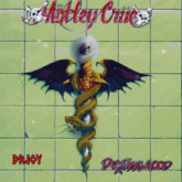 the album cover for mötley crüe 's dr.joy has a dragon on it