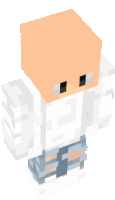 a minecraft character with a bald head and a white shirt