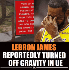 lebron james reportedly turned off gravity in ue with a picture of him crying