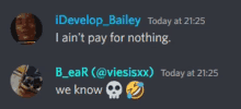 a screenshot of a discord conversation between i develop bailey and b_ear