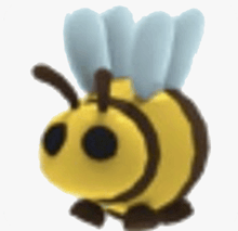 a yellow and brown bee with blue wings is sitting on a white surface .