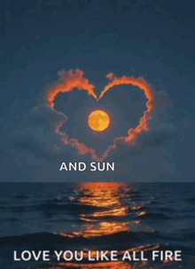 a picture of a full moon with a heart made of clouds