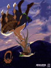 a drawing of a girl doing a handstand with chinese characters on the bottom