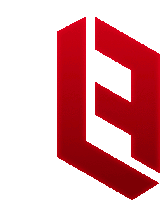 a red and white logo with a letter l on a white background