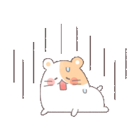 a cartoon of a hamster with its tongue out and a shocked look on its face .