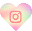 it is a pixel art of a heart with an instagram logo on it .