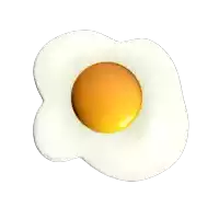 a cartoon fried egg with a yellow center