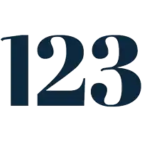 the number 123 is displayed in large letters