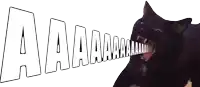 a cat with its mouth open and the word vavaaa coming out of it