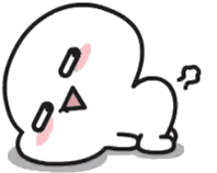 a cartoon drawing of a ghost with a triangle on its face laying on the ground .