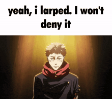 a picture of a man with the words yeah i larped i won 't deny it below him