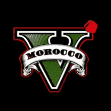 a logo for morocco with a green letter v