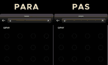 a screenshot of a app that says para and pas on it