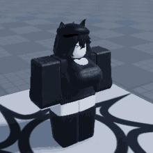 a 3d model of a girl wearing a cat hat