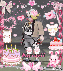 a picture of a boy with the name kawaii on the bottom