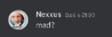 a blurred image of a man in a circle with the words nexxus deio 21:03 mad