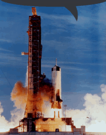 a picture of a rocket being launched with the words galopujacy written on it