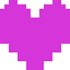 a pixel art purple heart with a white background .