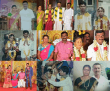 a collage of pictures of a bride and groom posing for a photo