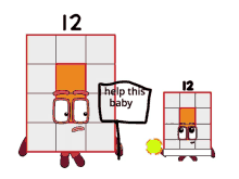 a cartoon character is holding a sign that says help this baby .