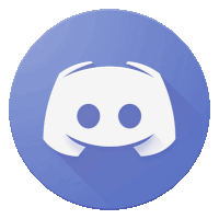 a discord icon with a long shadow on a purple circle